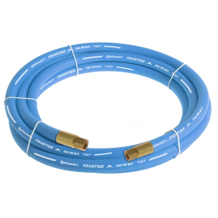 Continental 3/8" x 25' Blue EPDM Rubber Air Hose, 250 PSI, 1/4" FNPSM x FNPSM HZU03830-25-43